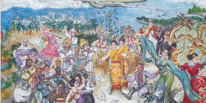 著名書畫家朱文、桑一田等以國畫長卷歌頌 “一帶一路”