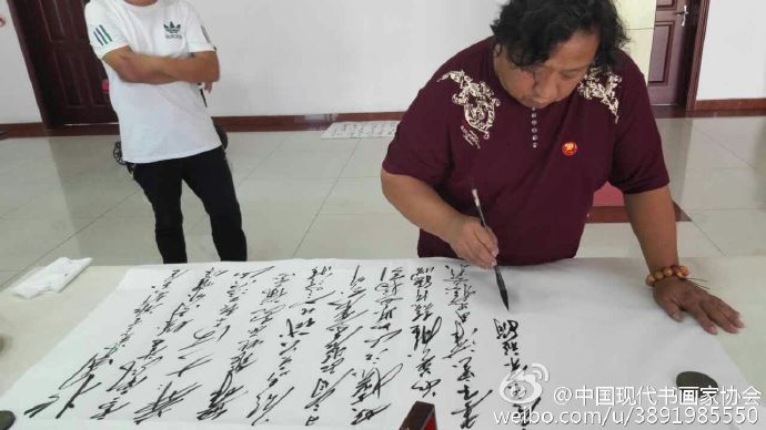 中國現(xiàn)代書畫家協(xié)會會長趙樹樸攜同著名書畫家應(yīng)邀青陽寶泰公司